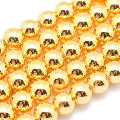 Electroplate Non-magnetic Synthetic Hematite Beads Strands G-L485-01A-G-1