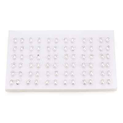 Brass Natural Pearl Stud Earrings PEAR-N020-08G-1