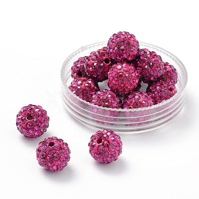 Polymer Clay Rhinestone Beads RB-C1438-10mm-A24-1