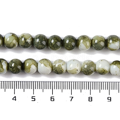 Baking Paint Glass Bead Strands X-GLAA-H031-01B-14-1