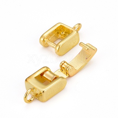 Brass Fold Over Clasps KK-I591-06G-RS-1