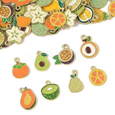 60Pcs 15 Styles Fruit Alloy Enamel Charms ENAM-FS0003-54-1