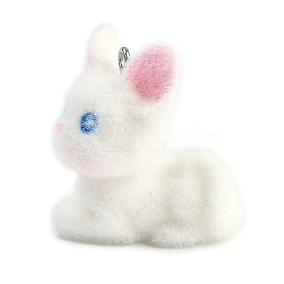 Animal Theme Flocky Resin Pendants LS-RESI-M051-01C-1
