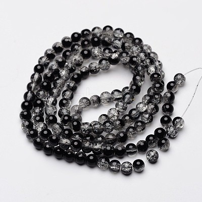 Crackle Glass Beads Strands X-CCG-Q002-6mm-11-1