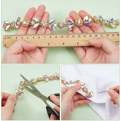 1M 2 Colors Iron Rhinestone Strass Chains CH-WR0001-03-1