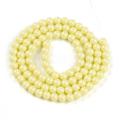 Baking Paint Pearlized Glass Pearl Bead Strands HY-N002-4mm-B03-1