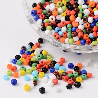 Mixed Color 8/0 Opaque Colours Round Glass Seed Beads X-SEED-A010-3mm-51-1