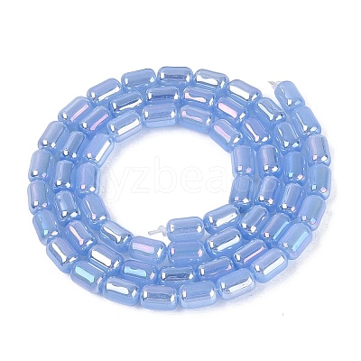 Electroplate Imitation Jade Glass Beads Strands EGLA-Q132-03A-B04-1