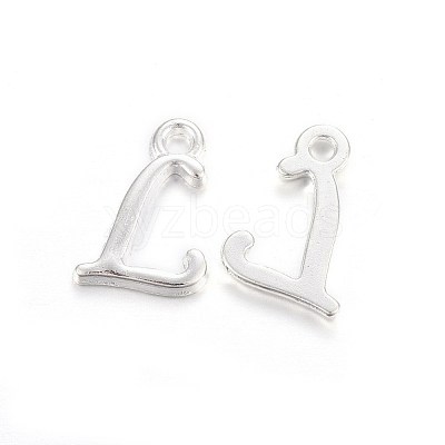 Silver Color Plated Alloy Letter Pendants PALLOY-J718-01S-L-1