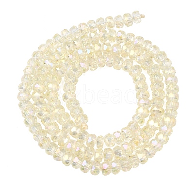 Electroplate Glass Beads Strands GLAA-Q105-03-04-1