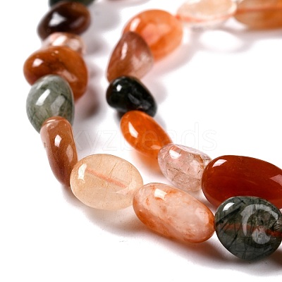 Natural Rutilated Quartz Beads Strands G-G018-06-1