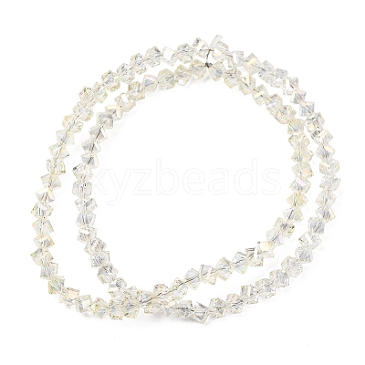 Electroplate Transparent Glass Beads Strands GL-CBA7A17-01A-12-1