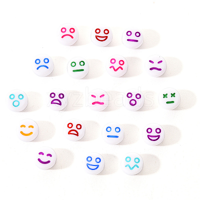 White Opaque Acrylic Beads MACR-YW0001-20C-1