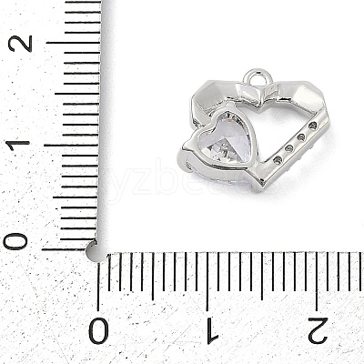 Brass Micro Pave Cubic Zirconia Charms ZIRC-P122-01C-P01-1