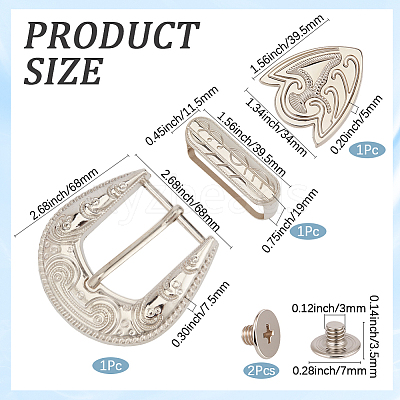 Belt Zinc Alloy Buckle Sets FIND-GF0009-33-1