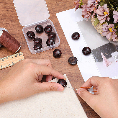12Pcs Leather Buttons BUTT-HY0001-26A-1