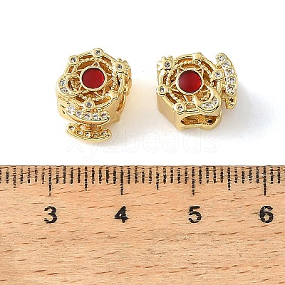 Brass Micro Pave Clear Cubic Zirconia European Beads CU-CBA9CBD-05G-1