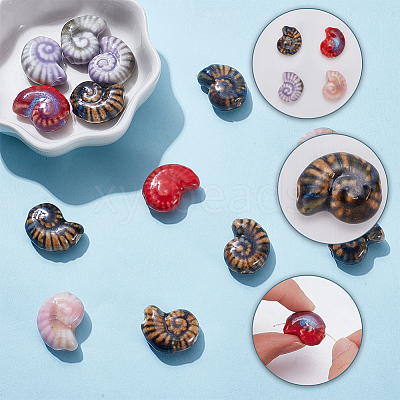 2 Sets Handmade Porcelain Beads for DIY Bracelet Accessories PORC-SP0001-28-1
