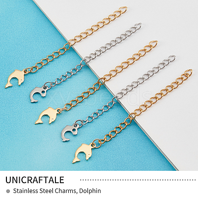 20Pcs 2 Colors 304 Stainless Steel Chain Extender STAS-UN0030-40-1