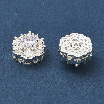 Brass Micro Pave Cubic Zirconia Beads CU-CBA3F77-04S-01-1