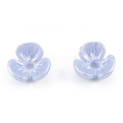 Resin Imitation Pearl Bead Caps X-RESI-N036-01B-1