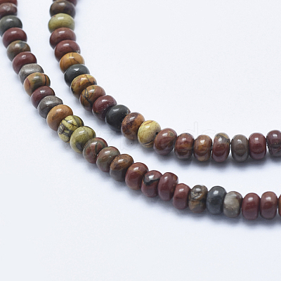 Natural Polychrome Jasper/Picasso Stone/Picasso Jasper Beads Strands G-E444-45-4mm-1
