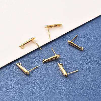 Brass Stud Earring Findings KK-F824-003G-1