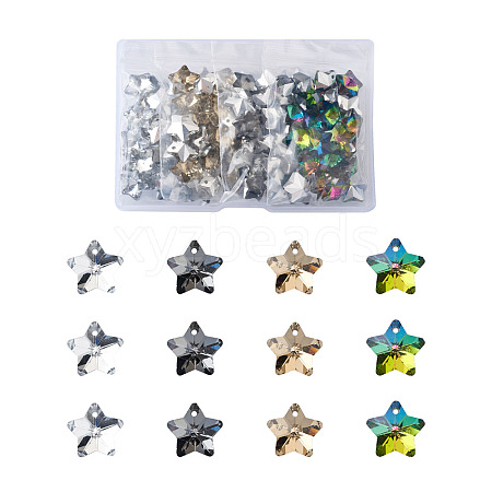 Electroplated Glass Charms EGLA-TA0001-08-1