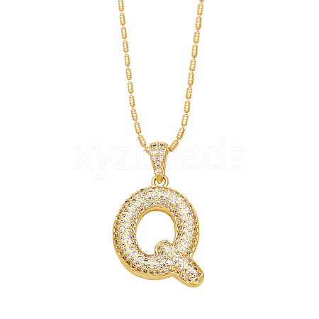 Brass Micro Pave Cubic Zirconia Pendant Necklaces PW-WG99827-17-1