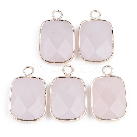 Faceted Natural Rose Quartz Pendants G-S359-179D-1