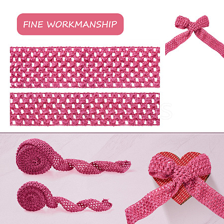 2 Rolls 2 Sizes Polyester Elastic Ribbon EW-TA0001-02D-1
