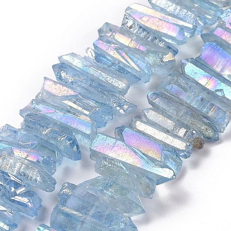 Natural Quartz Crystal Points Beads Strands G-K181-B25-1