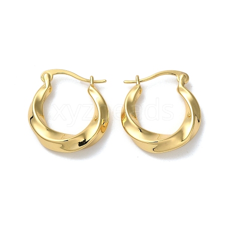 Rack Plating Brass Twisted Hoop Earrings EJEW-L224-77G-1