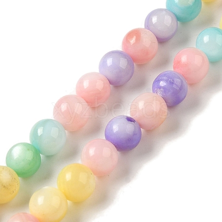 Rainbow Color Dyed Natural Freshwater Shell Beads Strands SHEL-G018-02F-1