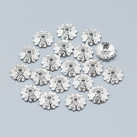 925 Sterling Silver Bead Caps STER-T002-87S-1