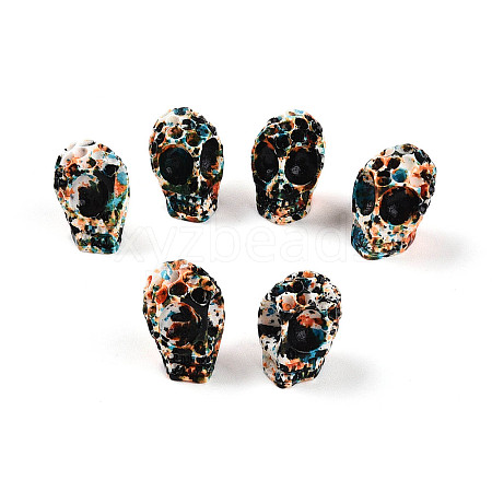 Spray Painted Resin Beads Strands RESI-N041-01D-1