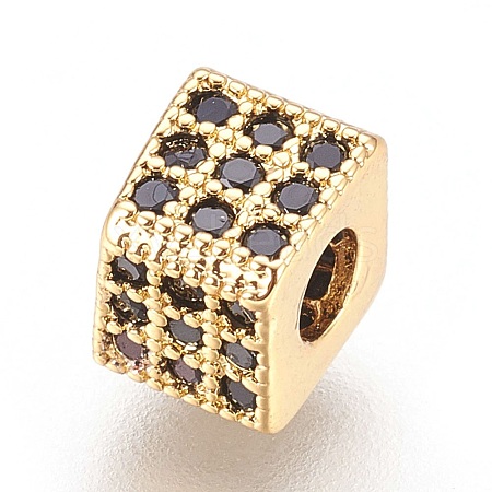 Brass Micro Pave Cubic Zirconia Beads LS-ZIRC-F088-026G-1