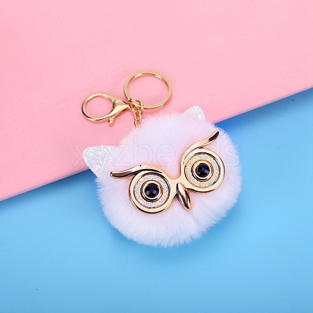 Owl Furry Pom-Pom Keychain for Women PW-WG49E57-04-1