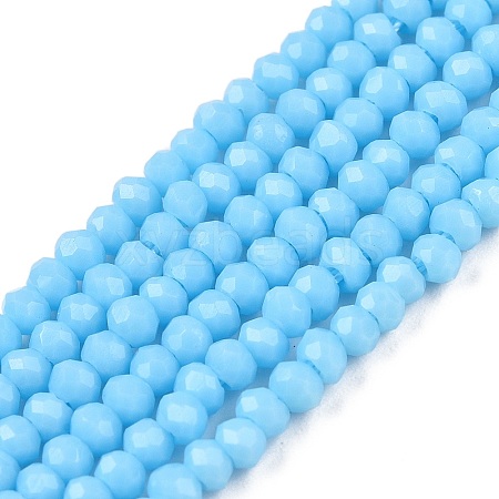 Opaque Solid Color Glass Beads Strands EGLA-T021-02E-1