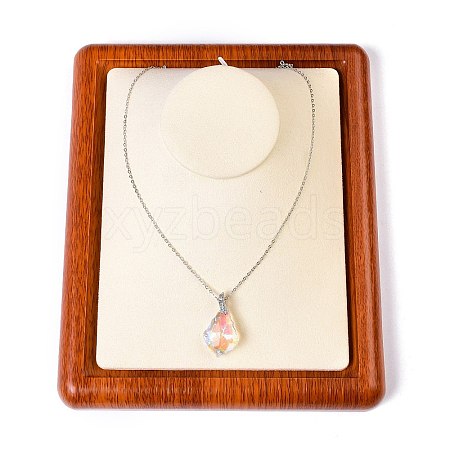 Rectangle Fashion Wood Jewelry Necklace Displays Tray ODIS-P008-11B-1
