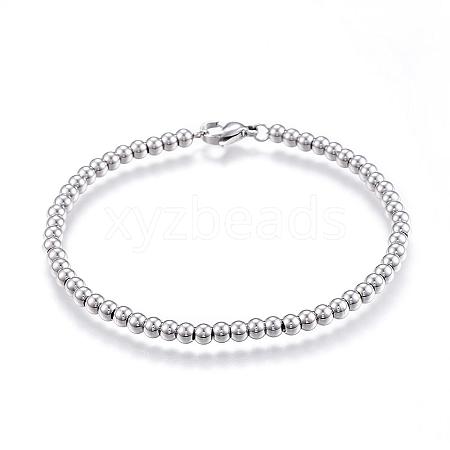 Tarnish Resistant 304 Stainless Steel Beaded Bracelets BJEW-G544-34P-1