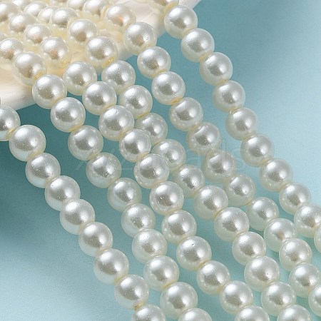 Baking Painted Pearlized Glass Pearl Round Bead Strands X-HY-Q003-6mm-02-1