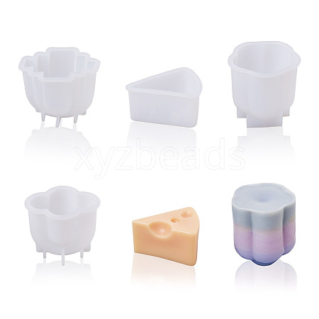 Mega Pet 4Pcs 4 Style DIY Candle Silicone Molds Making DIY-MP0001-08-1