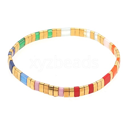 Bohemian Glass Seed Beaded Stretch Bracelets JM4508-67-1