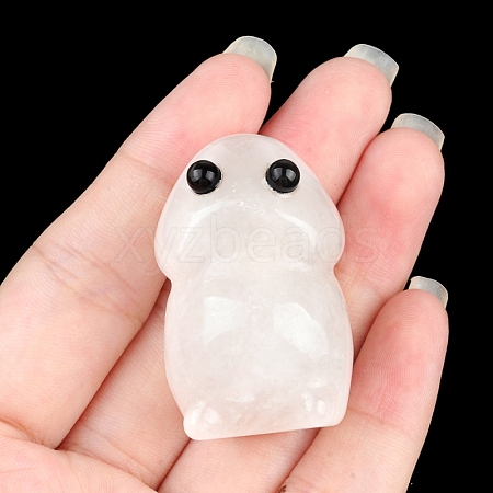 Natural Quartz Crystal Carved Frog with Eye Figurines PW-WG73755-10-1