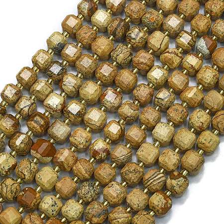 Natural Picture Jasper Beads Strands G-K389-A63-01-1