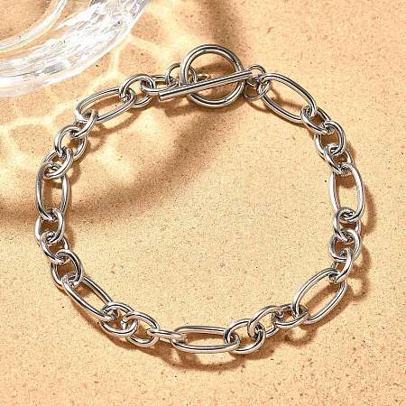 Tarnish Resistant Unisex 304 Stainless Steel Figaro Chain Bracelets X-BJEW-H541-06A-P-1