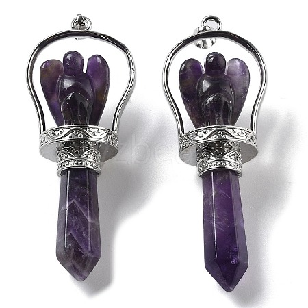 Natural Amethyst Pointed Big Pendants KK-H491-01P-04-1