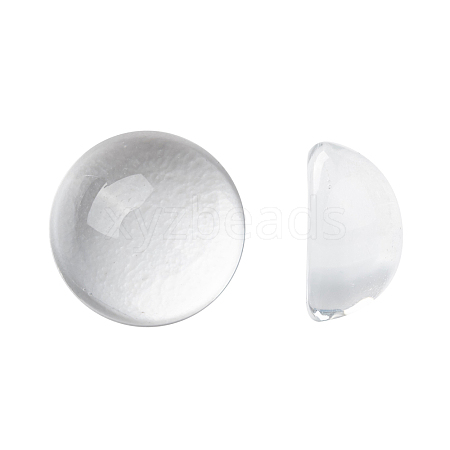 Transparent Half Round Glass Cabochons X-GGLA-R027-10mm-1