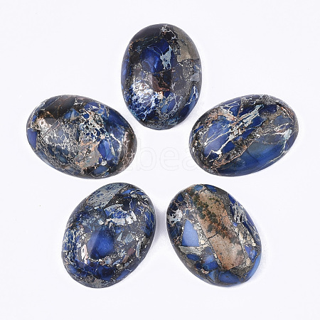 Synthetic Gold Line Regalite/Imperial Jasper/Sea Sediment Jasper Cabochons G-S329-079A-1